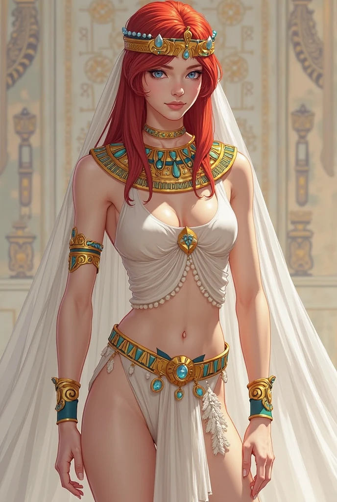 highest quality, ultra high resolution, super detailed, gorgeous, masterpiece, best quality, high resolution finely detailed, extremely beautiful, distinct image, Ancient Egyptian Queen, listening brown skin, piercing golden eyes, fiery red hair, alluring older woman, elegant long empress dress, (((MILF))), 1 woman, solo, 40 years old, sharp facial features, empress like aura and majesty, symmetrical shaped face, fiery red lips, medium height(174cm), slender and thick, toned body type, modern Egyptian setting
