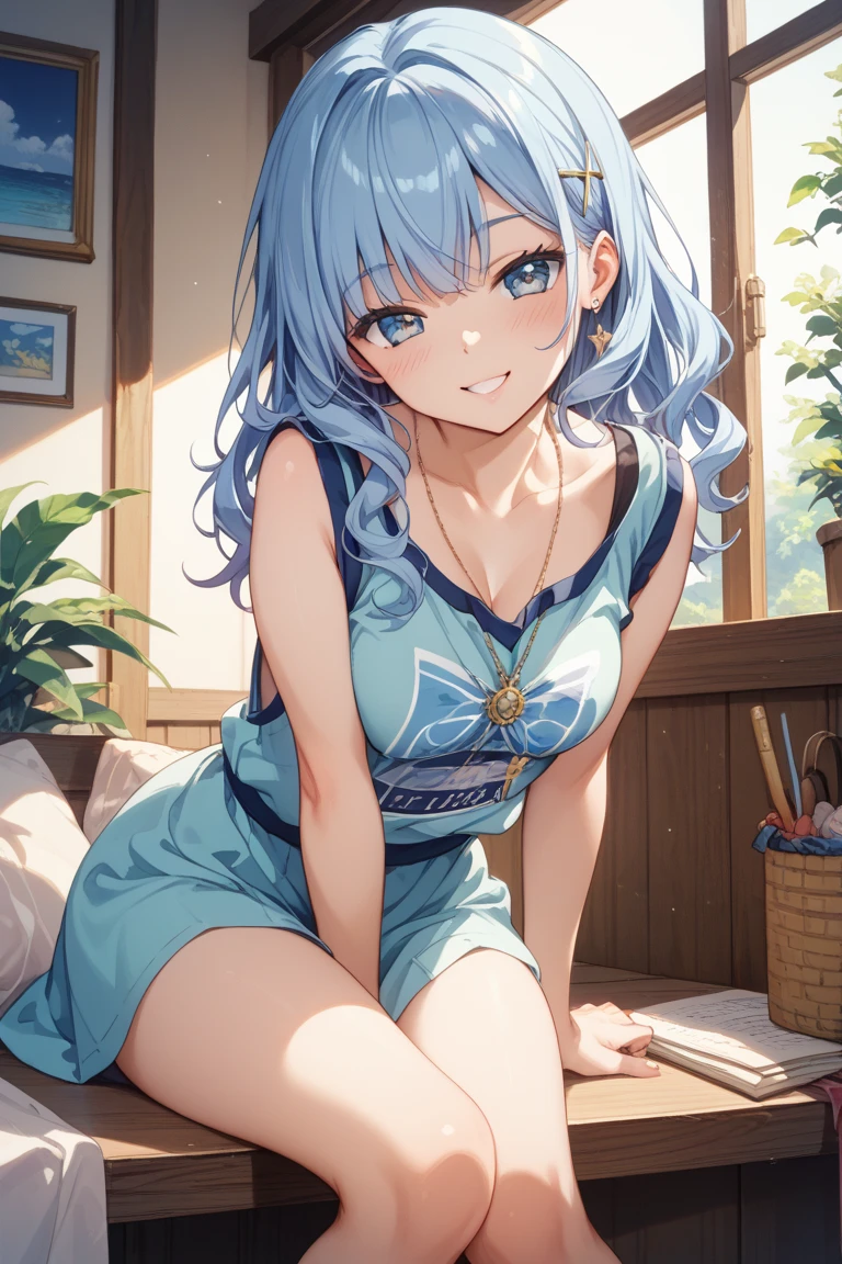 (masterpiece、highest quality、highest quality、Official Art、Beautiful and beautiful:1.2)、(One girl:1.3)Hatsune Miku、Twin tails,Big Breasts,(masterpiece:1.3, highest quality, Ultra-high resolution, Very detailed), (Realistic, photoRealistic:1.4), Beautiful illustrations, Perfect lighting, Natural light, colorful, Written boundary depth, ,
Beautiful detailsまでこだわった髪, Beautifully detailed face, Beautiful details, Beautiful clavicle, Beautiful body, Beautiful breasts, Beautiful thighs, Beautiful legs, Beautiful fingers,
View your audience, 1 girl, Japanese, high School girl, (Perfect Anatomy, Anatomically correct), Cute and symmetrical face, Baby Face, Perfect Face, Perfect Eyes, Shiny skin, thin,
(Long Hair:1.7, Wavy Hair:0.8, Blue Hair), Antenna Hair, Hair between the eyes, Emerald green eyes, Long eyelashes, (Big Breasts:0.8, Captivating thighs),
((Long sleeve light purple knit dress, Black tube top)),
(Beautiful views), summer, evening, (School), (Cute Smile, Upward glance),