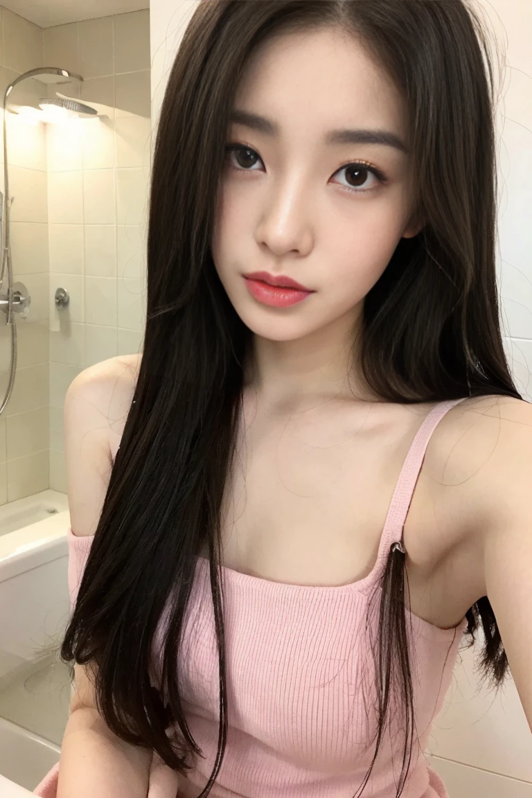 Kim Jennie with white brown hair, con rulos en las puntas, with two bows on each side of the hair, all her hair white brown, with a star clip in her white brown hair, ojos de color claro, ojos bonitos, ojos llorosos, nariz bonita y respingada, nariz lloroso, labios bonitos, labios rosas, heart and cupid shaped lip, piel bonita, pale, piel blanca, con lunares y pecas en todo el rostro, rubor rosa suave en las mejilla, rubor rosa natural, maquillaje suave y rosa, jennie, cuello bonito, cuello marcado, frown, mirada tierna, con un collar de beso, un collar bonito de beso, parecido a Yumeko Jabami, mientras lleva puesto un Crochet YK2, de lana, with a YK2 style brown mini skirt, mientras tiene el abdomen desnudo, delgado, marcado y bonito, (pechos grandes, pechos suaves, pechos bonitos), mientras esta haciendo cospaly del personaje Yumeko Jabami, del anime Kakegurui, mirando a la camara, autofoto, selfie bonita