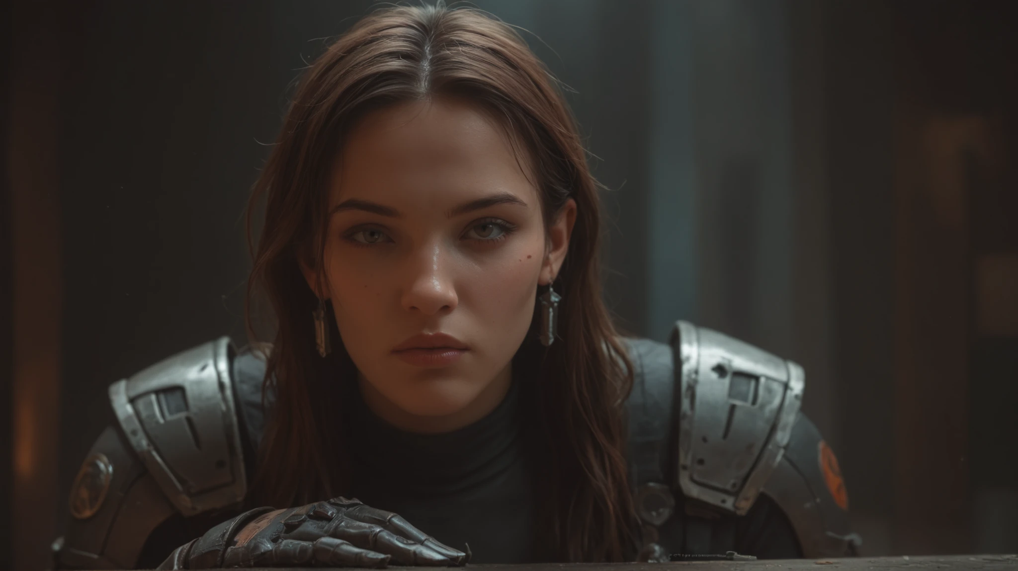 female knight in armor standing in a field with other knights, from a science fiction movie of 2 0 1 9 8 k, bloody red armor, by Steven Belledin, an army recruitment poster, menacing orcs, anamorphic flares, advertising cosplay, movie image , fallout 3, by Hiromu Arakawa, by Louis Mathieu Verdilhan