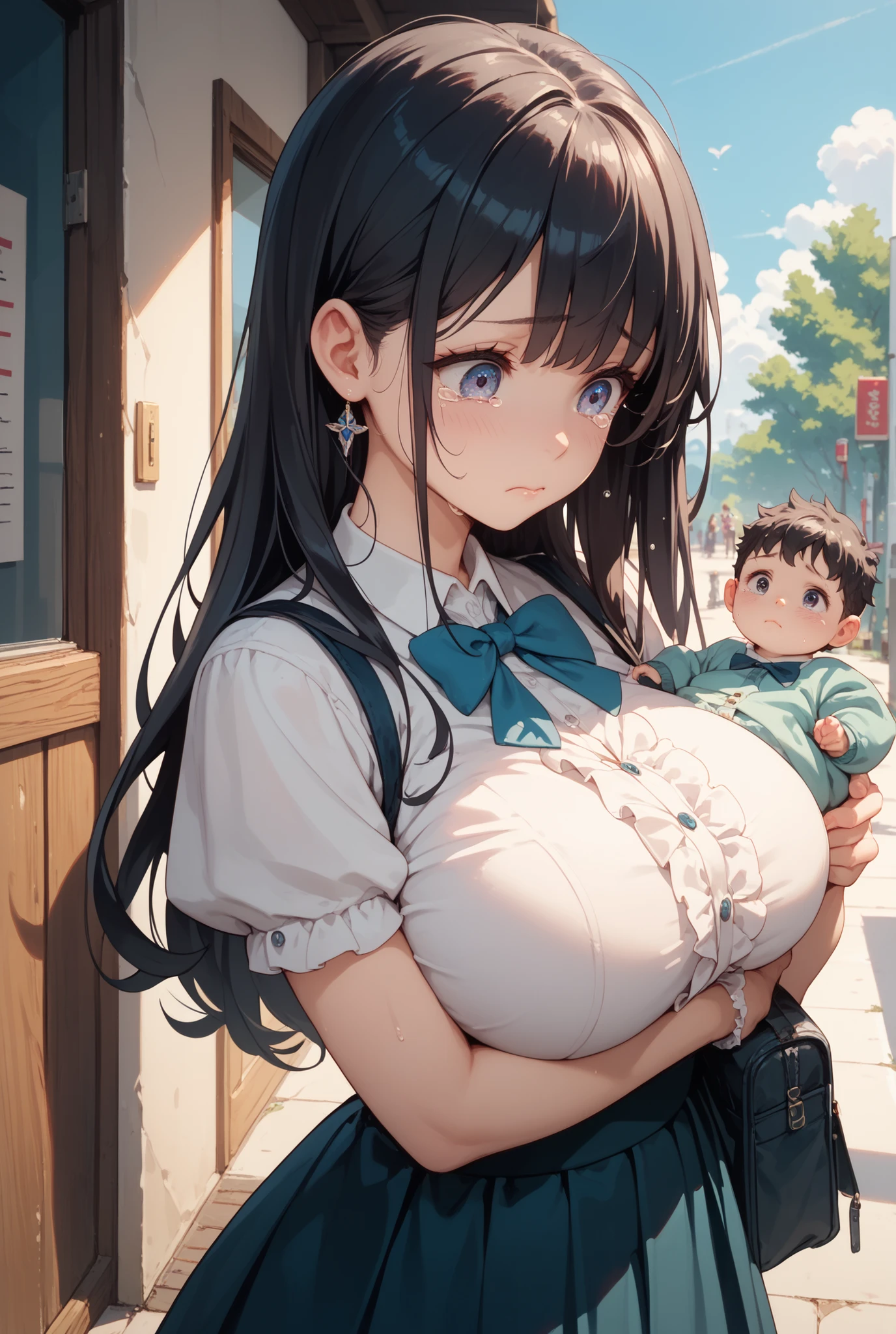 １ girl, young child, young girl, baby face, young appearance, (short stature, height 120cm), elementary school junior, large breasts, (large breasts: 1.8)