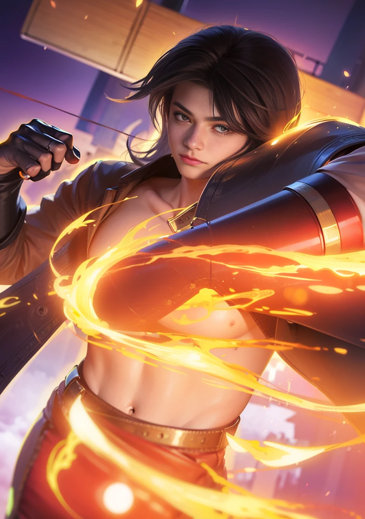 Dragonball Z: pitite girl; fighter, super sayan, torn clothes, NSFW