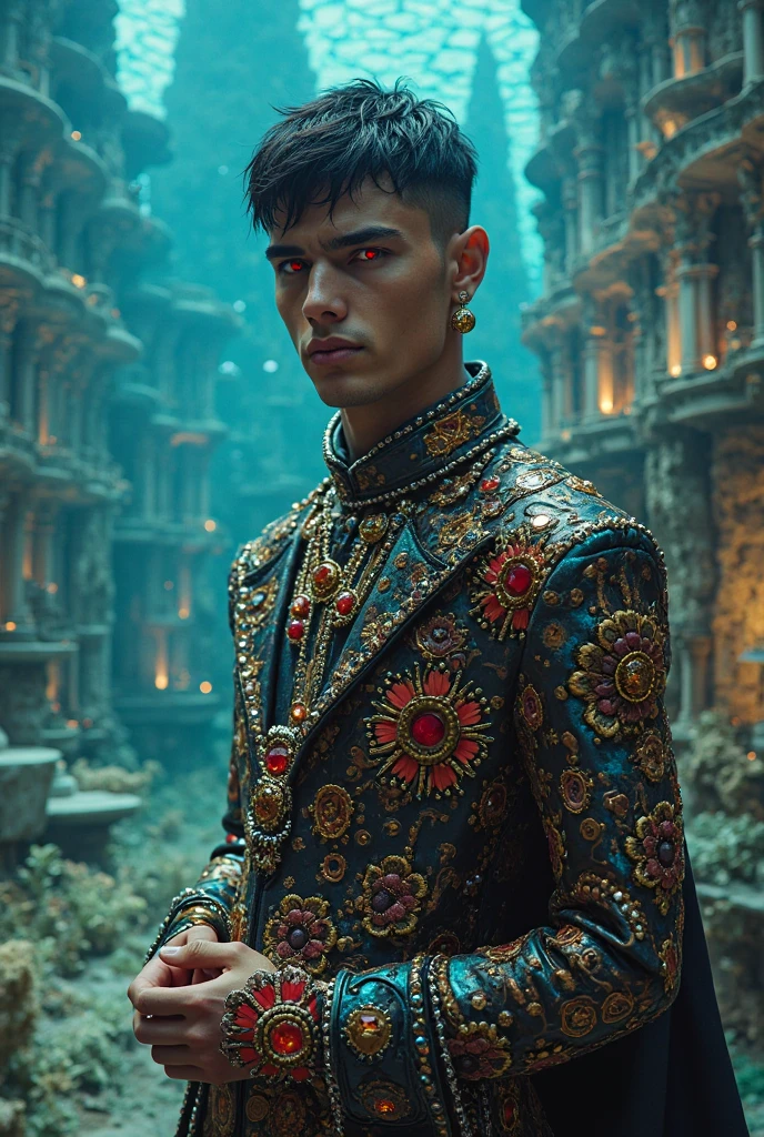 arte conceitual, absurdos, master part, Altas, intrinsecamente detalhado, (Asiáticopunk), um homem, sexy, musculoso, ao ar livre, Olhos lindos, Rosto detalhado, chuva, ao ar livre, segurando uma katana, global ilumination, Subsurface scattering,