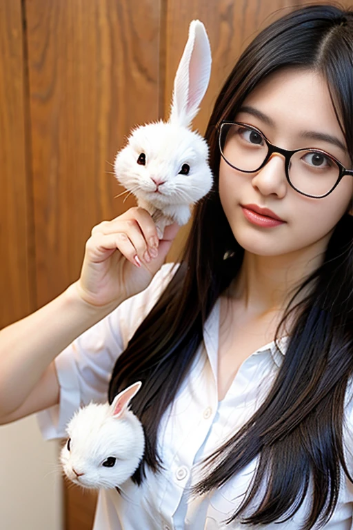 Prank Rabbits White rabbitใprankใglasses - SeaArt AI