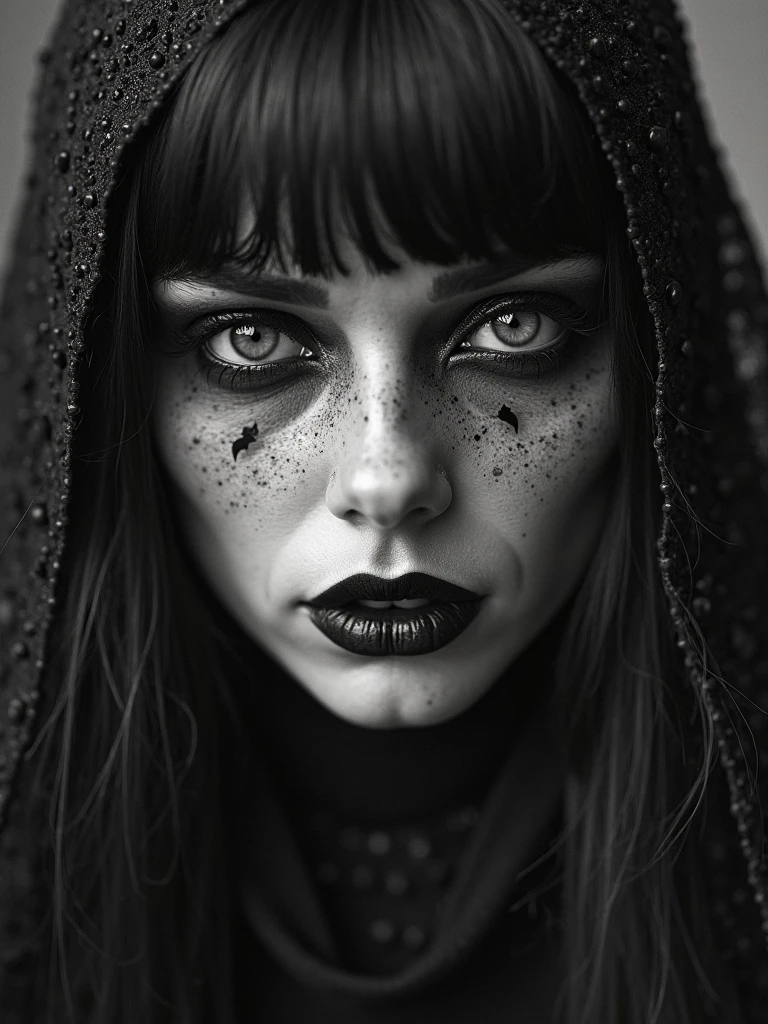 <lora:LowRA:0.8> epic, маша друже makeup (друже:1.3), dark background
