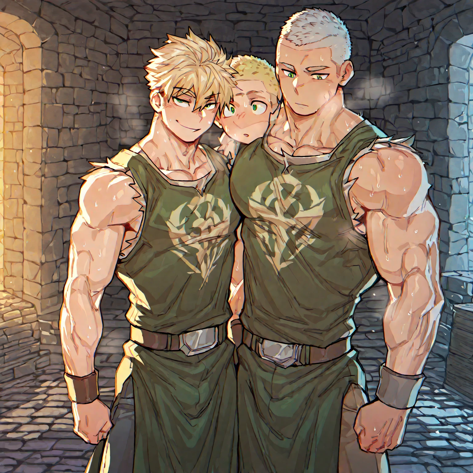 (best quality,4k,8k,highres,masterpiece:1.2),ultra-detailed,(realistic,photorealistic,photo-realistic:1.37),blonde-haired boy with beautiful bright blue eyes, perfectly sculpted facial features, and a slender body. The boy stands confidently, his long blonde hair cascading down his back. His skin is smooth and flawless, with a soft glow that enhances his youthful charm. He exudes an aura of sensuality and seduction, captivating all who gaze upon him.

The boy is completely naked, highlighting his natural beauty and emphasizing his vulnerability. Every inch of his body displays a remarkable level of detail, from the curves of his muscles to the subtle shadows that accentuate his form. His long and slender limbs exude elegance and grace, perfectly complementing his lean physique. 

As he stands, his confident yet alluring stance radiates a sense of self-assurance. The twinkling in his bright blue eyes reveals a mischievous spirit, adding an additional layer of intrigue to his already captivating presence. 

The backdrop of the scene is a picturesque garden, bathed in warm sunlight that filters through the lush greenery. The vibrant flowers and gently swaying trees create a serene and enchanting atmosphere, enhancing the overall appeal of the composition.

The color palette of the artwork is reminiscent of a dreamy fantasy, with soft hues of pastel blues and warm golden tones dominating the scene. This color scheme further emphasizes the boy's ethereal beauty, lending a touch of magic to the overall composition.

To enhance the visual impact and deepen the sense of realism, the lighting is expertly crafted, casting soft shadows that accentuate the contours of the boy's body. The interplay between light and shadow adds depth and dimension to the scene, further immersing the viewer in the captivating artwork.

Overall, the prompt captures a mesmerizing moment that celebrates the beauty and allure of a young boy with long, flowing blonde hair and captivating blue eyes. Th