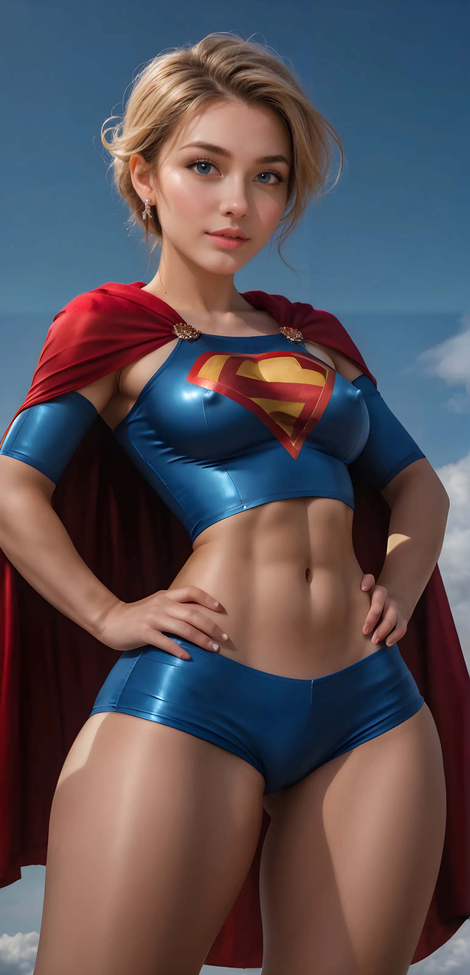 nsfw, close up, naked, nude, naked pussy, open legs pose,((a beautiful cyberpunk supergirl woman in realistic costume of an advanced cybersuit with red cape)), EVA movie action shot_rey, A young woman , with a white suit and blue hair, forehead jewelry, look at the viewer, pose sexy, pale skin, Red eyes, simple white background, (a dystopian future in which humanity has been struck down by an apocalyptic scenario where gigantic monsters called “angels” seem to seek the destruction of life on earth), (Best Quality,8k,High resolution, (orgasm), masseter piece:1.2),ultra detailed,realist:1.37,portrait,Dynamic Angle ,adolescent, Small head, beautiful, lovely face, Detailed beauty face, Very realistic skin, wet skin, small and hard breasts, nice legs, cinematic lighting, (very detailed vagina ),