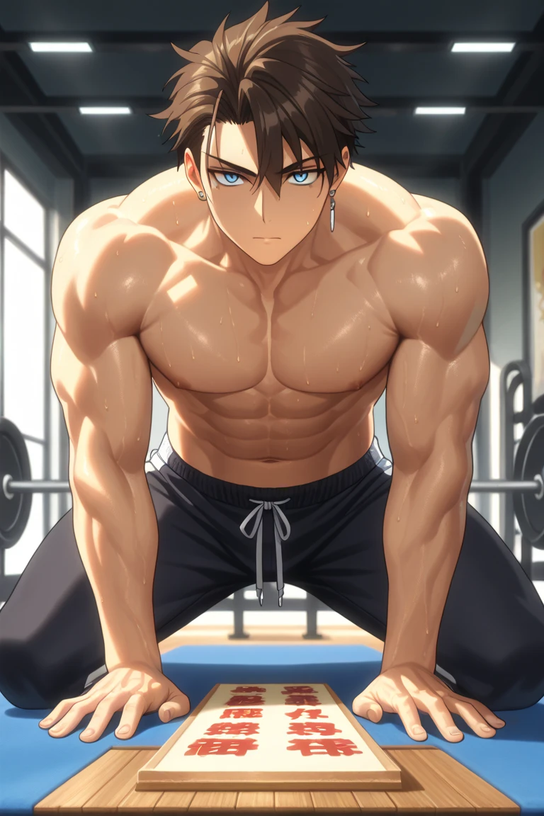 ((Best Quality, 8K, Ultra-detailed, masutepiece: 1.3)), underground room,An 18-year-old boy is imprisoned by a pervert.,His hands are tied and he hangs from the ceiling.,Facing the front,Short-haired with black hair,Black eyes,(Cute baby face:1.1),As handsome as a model, jock strap,toppless, Sweat vapor, Crying face,Reluctant face,blush,Parted lips,Fierce resistance,fullnude, Bondage,Panties,What BDSM looks like,A vibrator is inserted into the anus,Sexy underwear,The bulge of the vibrator can be seen from the underwear,gargantilha,noose,chain,High-quality images,High-quality images,Realisticity,detail portrayal,Vivid colors,