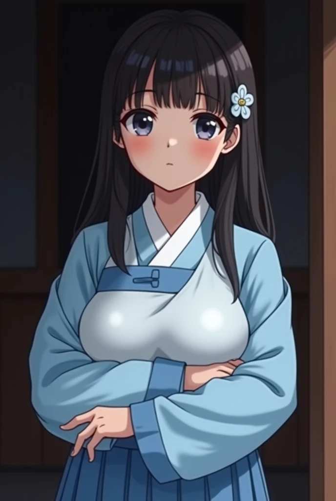 (((Highest quality))),4K ,Japanese women, face,iris,Brown eyes,Black Hair,bangs,Tie your hair up in a towel,Fat muscle,(Pink pajamas),Big Breasts,Small nipples,Very good,plump belly,Thighs,smile,Angle from the front,Stand upright,