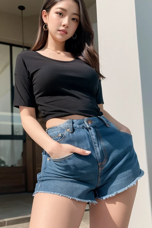 ((Midnight, Acura, 8K, Masterpiece: 1.3)), Full body, Long legs, Focal length: 1.2, Perfect Body Beauty: 1.4, Slim Abs: 1.1, ((Dark Brown Hair, Big Breasts: 1.2 )), (White U-Neck T-shirt, denim skirt, standing: 1.2), ((City Night View, Roof: 1.3)), Highly detailed face and skin texture, Detailed eyes, Double eyelids, peeing skirt, peeing skirt, pee stain, scared face, crying face, urine stream from skirt.