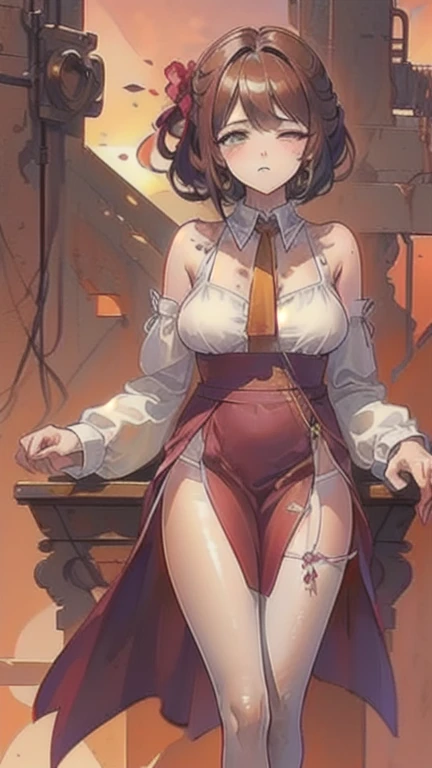 ((nsfw:1.5)),(Fantasy:1.5),(anime,8k,masterpiece, highest quality, highest quality,beautifully、aesthetic:1.2,Professional illustrations:1.1,Super detailed:1.3,Perfect lighting),Very detailed,Most detailed,Incredibly absurd , High resolution, Super detaileded,complicated:1.6,(Alchemy Workshop:1.4),A girl mixing,金hair、Many small bottles of medicine,Holds a small potion,colorful:1.4,Zentangle,(1girl),(girl),(Female warriors of the Three Kingdoms),(Very exquisite beautiful face and eyes,Firm breasts),Oily skin,((black,hair,short bob with short pony tail hair)),thin pubic hair,cute,Lovely,Age 34,Alchemist's costume,Merchant's clothing,smile,In the kitchen,smile,Seductive Weakness々しいsmile,(with sparkling eyes and a contagious smile),Open your mouth, View Viewer,Angle from behind、((Overflowing Sex Fluids:1.5))、(Huge Breasts:1.5)、((obesity:1.5))