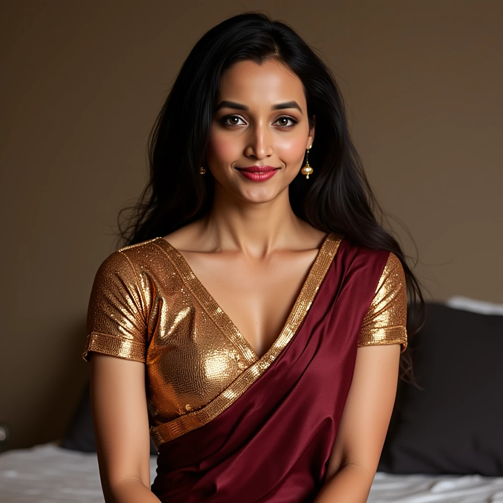 beautiful woman (Kiar44dv4n1-140:.99), beautiful hair, elegant, ( indian market:1.3) , hair blowing in wind, wind lift, natural skin texture, (wearing a sari with turtleneck:1.4), sunset, cute smile, 24mm, 4k textures, soft cinematic light, adobe lightroom, photolab, hdr, intricate, elegant, highly detailed, sharp focus, ((((cinematic look)))), soothing tones, insane details, intricate details, hyperdetailed, low contrast, soft cinematic light, exposure blend, hdr, faded,