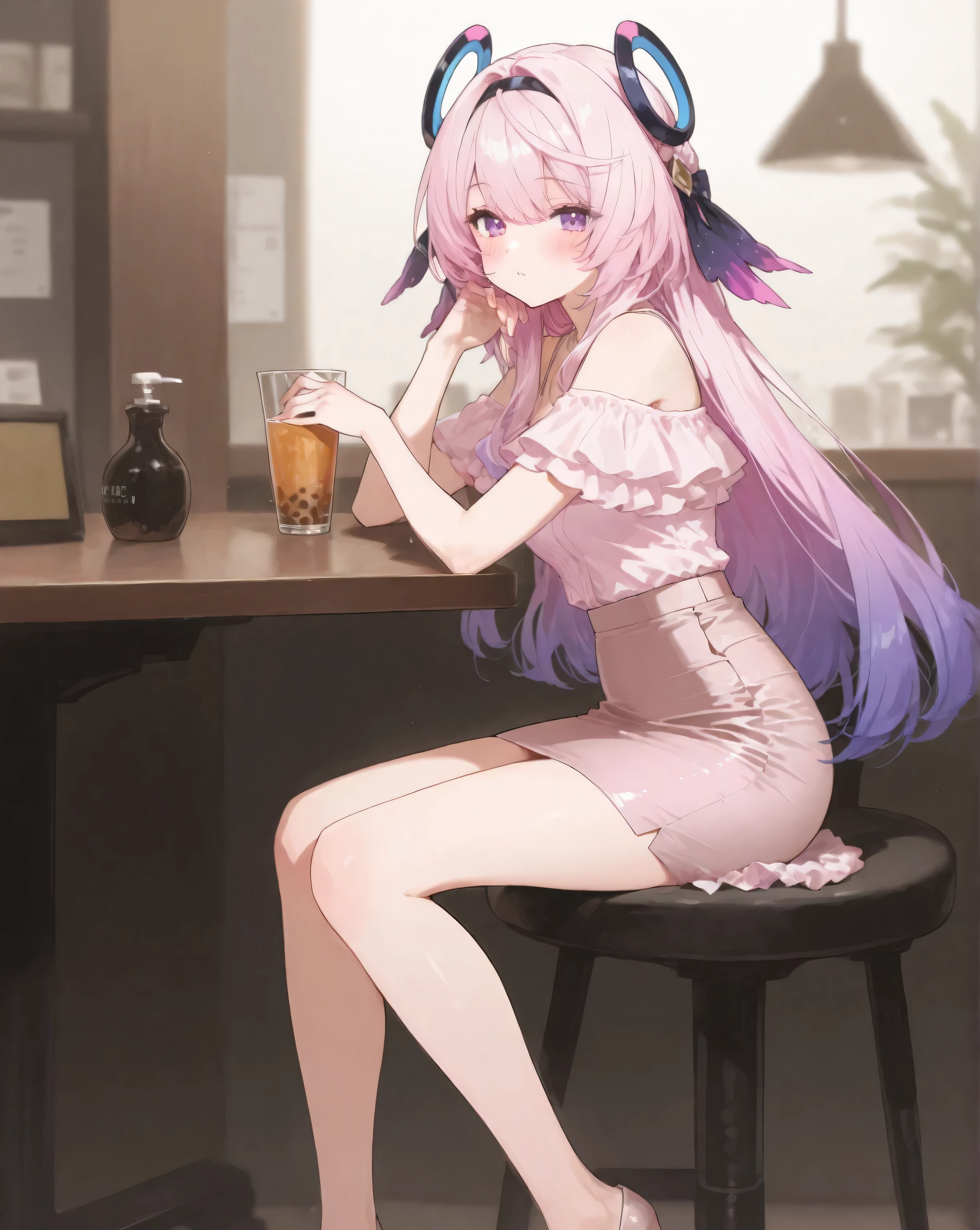 Young girl with pink hair, long twintail hairstyle, ((small bushy eyebrows)), wearing lolita dress, lolicon (Zankuro) drawing style by zankuro artist, Zancrow style, image uploaded in R34, in the mall, flirty smile , suddenly having sex in public, ((doggy style sex)), ((public sex in a restaurant)) naked ass in the male crotch, perfect anatomy, young boy fucking her