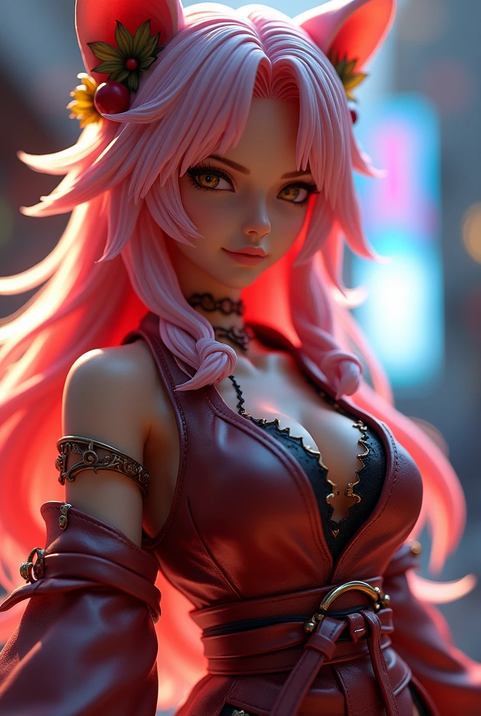 1girl, long pink hair, cat ears and tail, green eyes, seductive pirate clothes, big breasts, pirate ship deck, God rays, ray tracing, reflection light, (best quality,4k,8k,highres,masterpiece:1.2),ultra-detailed,(realistic,photorealistic,photo-realistic:1.37),dark,cinematic lighting,dramatic colors,fantasy,concept art