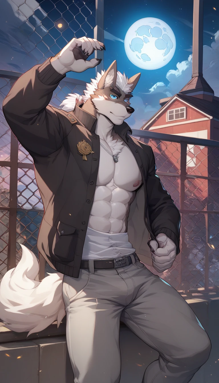 Wearing military uniform,Stern expression