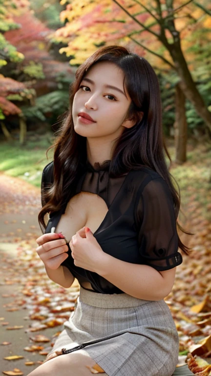 masutepiece, Best Quality, Illustration, Ultra-detailed, finely detail, hight resolution, 8K Wallpaper, Perfect dynamic composition, Beautiful detailed eyes, Natural Color Lip, Random and sexy poses, Smile、Looking at the camera、a 20 yo woman、Emphasizes cleavage,huge tight woman、Random hair color、japanes、Random attire、Colossal tits