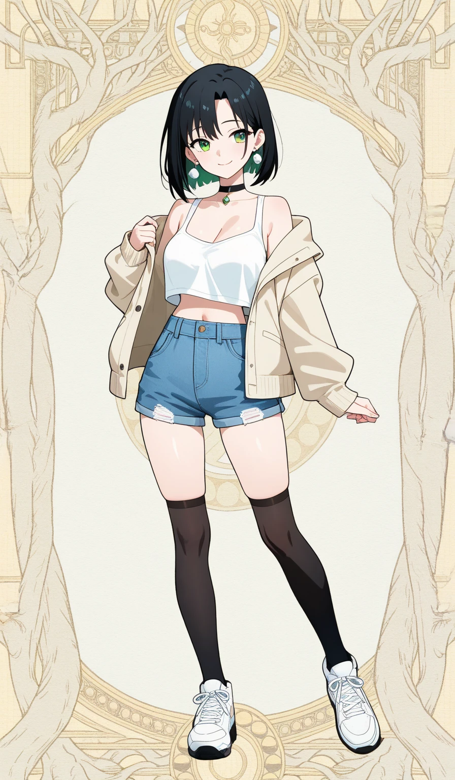 ((best quality)), ((masterpiece)), (detailed), 1girl, off-shoulder sweater, ruka sarashina asleep standing up, bikini, eyes closed, full body