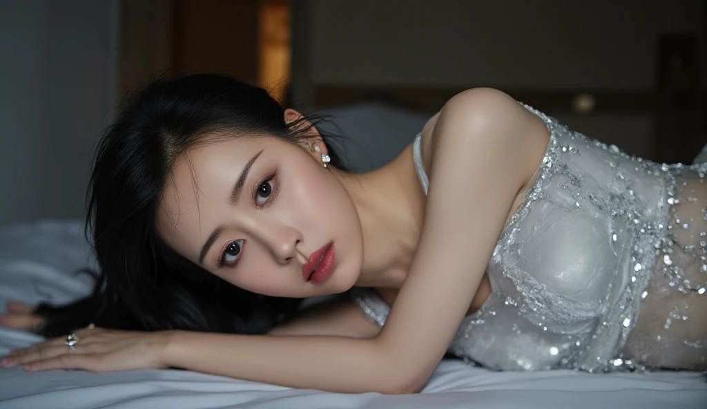 <lora:WongKarWai:1.2> , WongKarWai sytle, a woman, Lie on side, on the bed, qipao dress, top-down_bottom-up, cinematic angle, cinematic lighting, ultra realistic, elegant, best quality,((intricate)), ((highly detailed)), depth of field, ((professionally color graded)), HD, 8k, RAW photo