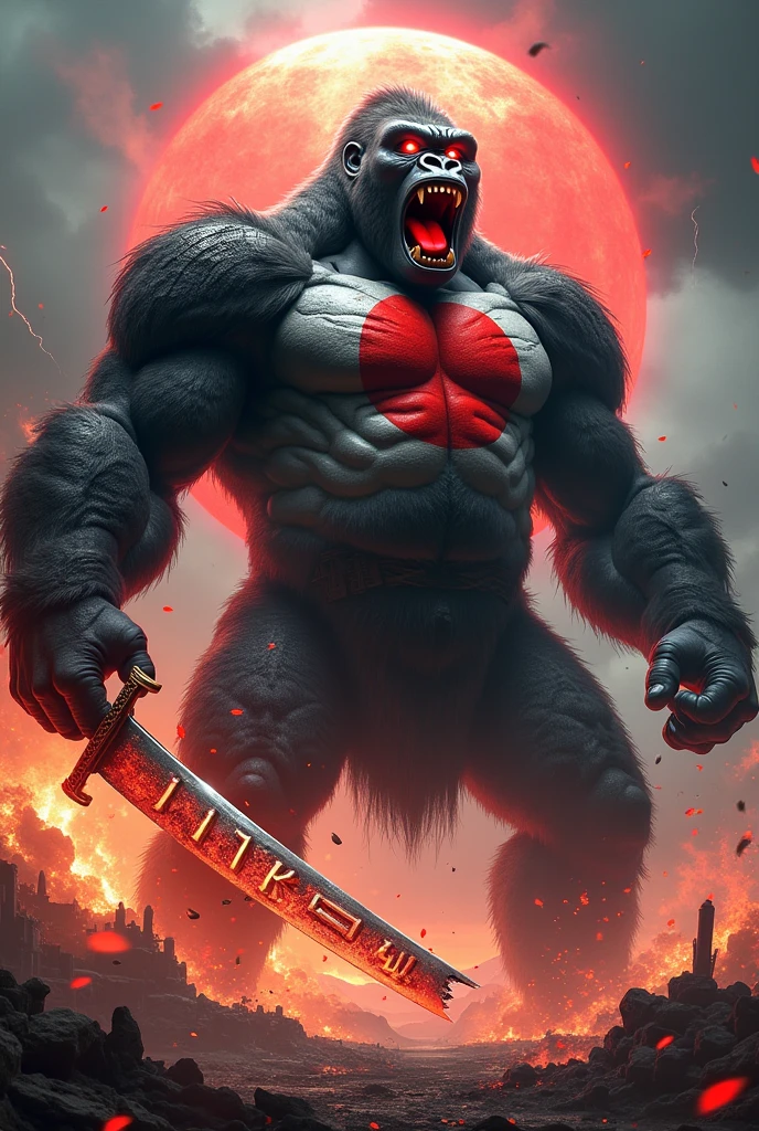 Red dragon fused with gorilla
