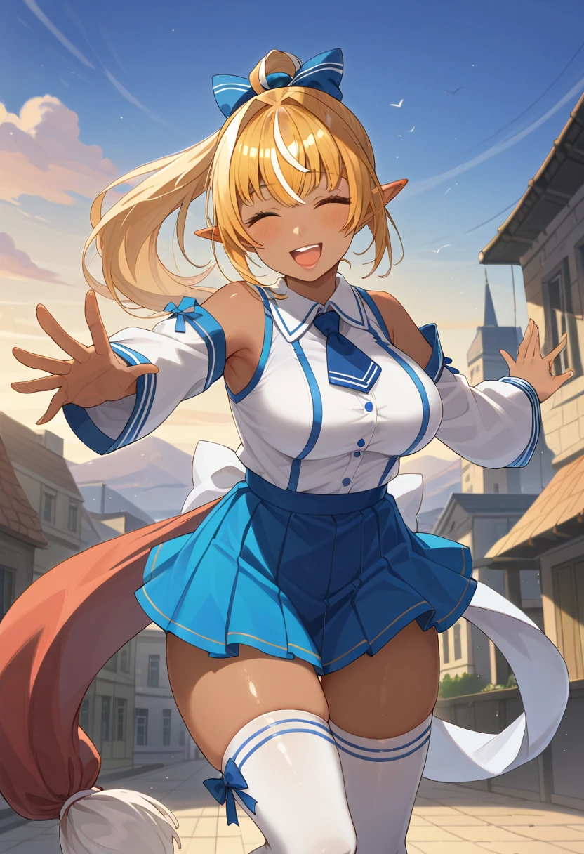 shiny, shiny hair, shiny clothes, nurse costume, waving, smile, masterpiece, <lora:BarabaraGenshinV2-000014:1> genshin_impact,blue_eyes,blonde_hair,barbara_\(genshin_impact\),barbara \(genshin impact\)