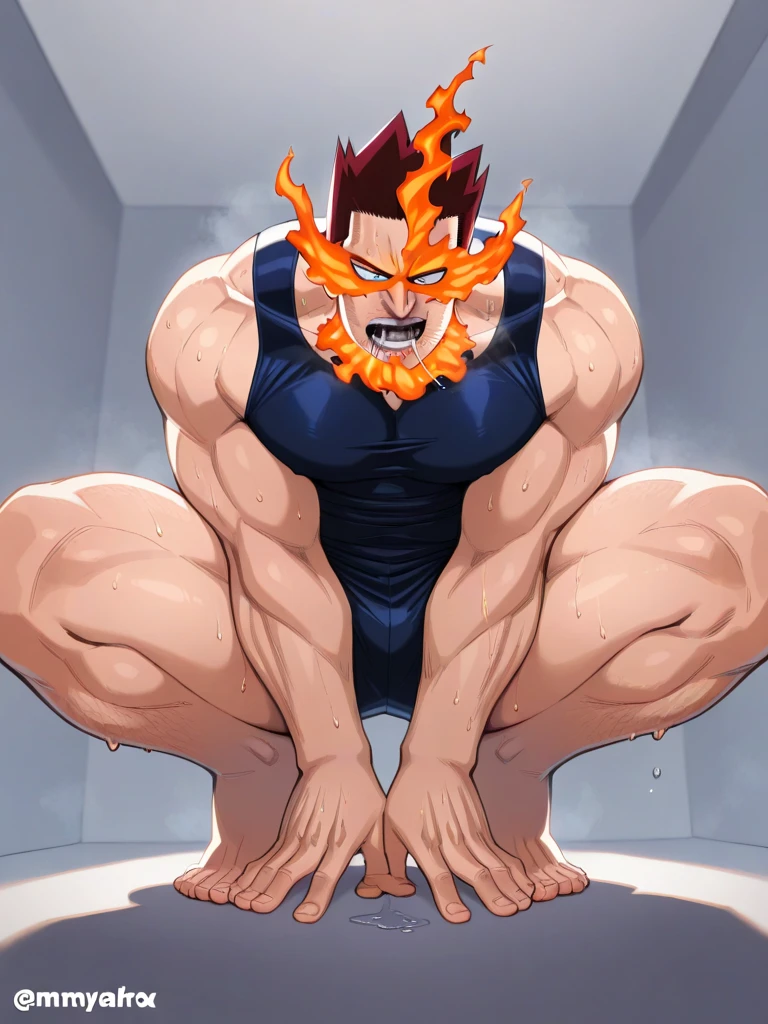 Hünkel,bandage,Silver Hair,Hulk-like body,(((18-year-old boy,Huge penis))),((Being pinned down by black tentacles)),Open your arms wide and clench your fists,Open your mouth wide,Wide, unfocused eyes,Many protruding veins,((Black tentacles attack from behind)),((Black tentacles shoot out from his chest:1.5)),Full body images,Painful expression,Black undershirt,Huge erect penis,A lot of sweat, tears, drool and semen,In the middle of the Colosseum,Gives off an evil aura,Standing karate stance,Toned Muscles,rape,Devil's Body