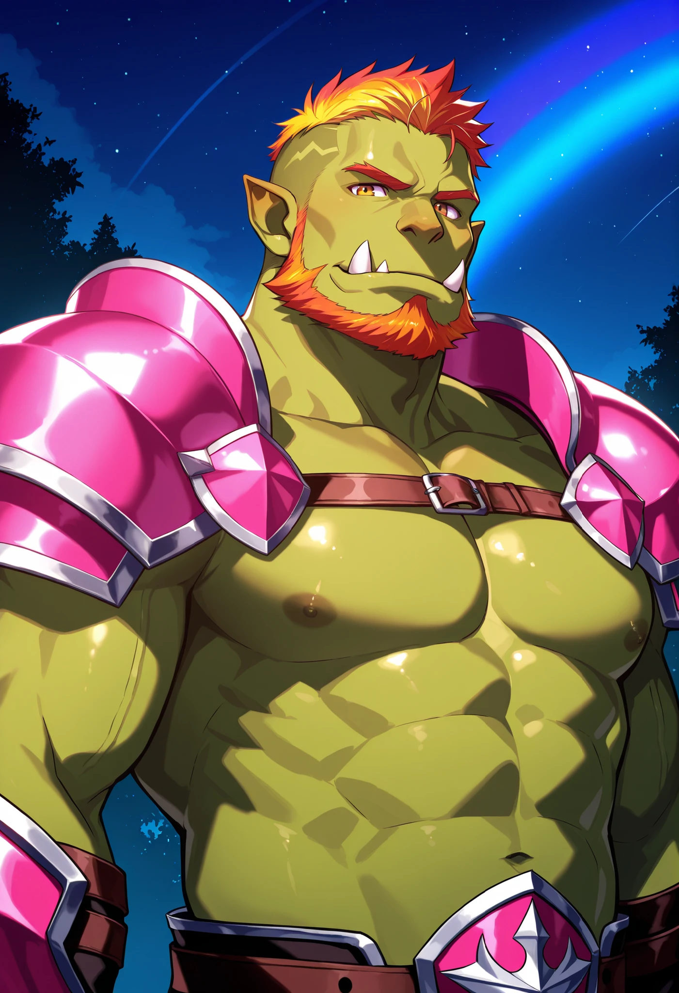 score_9, score_8_up, score_7_up, solo, male focus, chubby male, orc, green skin, tusks, nipples , armor , shoulder armor , ((( arouse by tentacles ))) , full body , boots armor , laying spread legs , tear , ashamed face