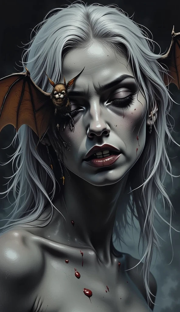 (highest quality,High resolution:1.2),(dark,Threatening:1.1),(Regrettably:1.1), (devilのテーマ:1.5),(dark horror theme:1.5),(Thriller:1.5),(Inspiration from Stephen King:1.5),(Dark fantasy:1.5), (Ink and watercolor:1.5), (black and white color:1.5), (Ominous Landscapes:1.5),(Countless stars fly away:1.5),(Ruined:1.5),(Ruined village:1.5),(1800s:1.5), (Ruined theme:1.5),(There&#39;s a lot of dust flying up there:1.5),(puddle:1.5),(Dirt roads:1.5),(Absurd:1.5),(wonderful:1.5),(highest quality:1.5),(masterpiece:1.5),full length,Qu美術z Lepidolite Woman in a Red Dress, (Powerful figures:1.1、Big Breasts、Glasses) 、 ((((Round Glasses)))),(((Big Breasts)))、,(((Twisted corners,Fiery crown:1.1)Nicola Samori,(((Wangechi Mutu))),prime color,Urban,Very detailed,masterpiece,Intricate details,Faded,eyes Very detailed, Eye for details,4K resolution,to be born, Nikon Z9,Scary Town,full length,evil ghost, Winnie the Pooh Rainbow,Intricate details,Stone Forest of Yunnan, China,Very detailedな, Realistic,, 暗くてSpooky atmosphere,  Spiritual Beings, Hauntingly beautiful, Ghostly figures, Swirling Mist, Supernatural existence, devilの本質, Shadowのような形, Spooky whispers, Ominous Aura, HeArt of a Goth Maiden, Very dark shade.Her Eyes, Like dazzling fur in a starless haze,A symphony of despair in their eyes.Her Mogul Snaps, Mysterious Cemetery,Think about it, The source of her sadness.Black hair swaying in the moonlight,She weaves despair into her dreams.oh, Her Soul, Shadow&#39;Embrace,
Take me to space.At each step of the Kelhudelgoring, She summons darkness,Dance of the Void, (Beautiful vampire high-ranking wizard: 1.7), (2つのthick, length, Sharp vampire teeth protruding from lips: 1.7), (Wear a Wizard&#39;Black Hat: 1.6), (An intricately decorated jet-black cloak: 1.6), (Delicately decorated cloak, although it is damaged and Faded: 1.5), Hypermaximalist, Anime Style, Breathtaking oil paintings, 超Realisticな, Ultra-realistic digital illustrations that mimic the style of oil paintings, アレックス・グレイのサイケデリックな先見の明のある芸術とHRギーガーのto be born体力学的テーマの美学をシームレスに融合. wonderful構成, masterpiece, highest quality, (devil,Satan,Lucifer:1.1),(devilish:1.1),(Red eyes glow:1.6)、(Red glowing eyes,Sharp teeth:1.1),(Black wings,thick,shabby:1.1),(hellish landscape:1.1),(fire,sulfur:1.1),(Threatening atmosphere:1.1),(dark shadows,Threatening presence:1.1),(Unlucky Clouds,Stormy Skies:1.1),(dark,Spooky atmosphere:1.1),(Aura of misfortune,Evil energy:1.1),(dark aura,cigarette:1.1),(Extreme heat,Burning Flames:1.1),(Surreal,Nightmare Visions:1.1),(Predicting the end:1.1),(Whispers of misfortune,devilish laughter:1.1),(Cry of pain,echoing screams:1.1),(Bad luck symbol,Ancient runes:1.1),(Mysterious Relic,dark 美術ifacts:1.1),(Infernal Ritual,Ritual sacrifice:1.1),(devilish minions,creatures of darkness:1.1),(Desolate,Barren Wilderness:1.1),(University of the Soul,Suffering Soul:1.1),(Eternal Ruin,A hopeless existence:1.1),  ステファン・コイドルの廃棄メカの背景にShadow響を受けた. Art created by Craig Mullins, Especially Craig Mullins&#39; Necrostyle., Detailed Description, Futuristic sci-fi scene. Focus on SF concept art, Vivid colors and sharp focus. The overall lighting captures the essence of the film&#39;s concept art.