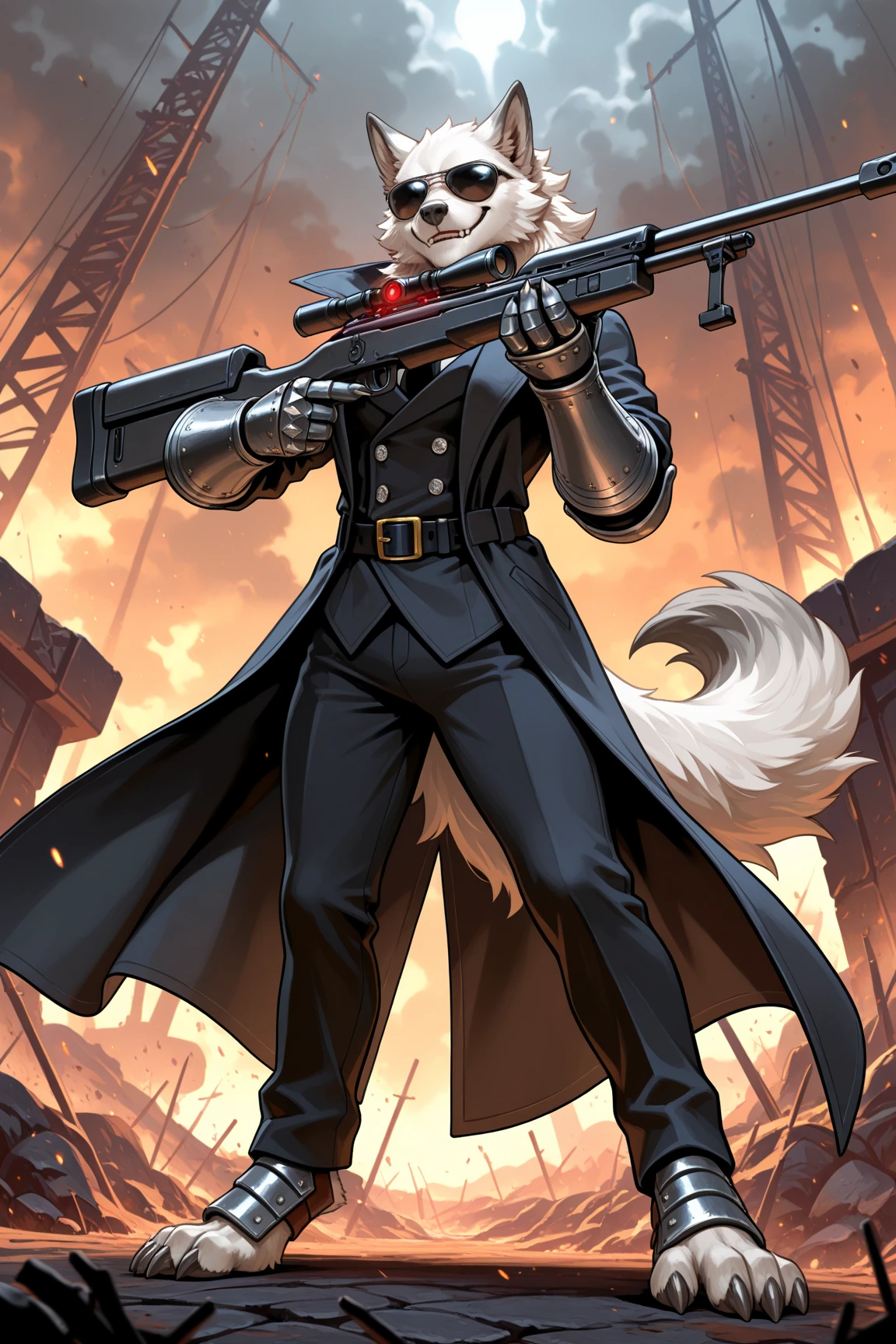 white skin dragon,dark brown eyes,Bouncing body,wearing usmc dress blues alphas 2.0,,Looking straight at the viewer,Face the audience.,Behind is a military camp.