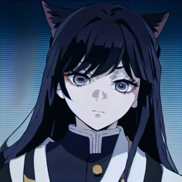 An anime character with wolf ears, black hair, and PS2-style game cover; Provocative pose, with suggestive expression and a dark and stylish background. [NSFW: 1.3, Anime: 1.2, Wolf Ears: 1.3, Black Hair: 1.2, PS2 Video Game Cover: 1.2]