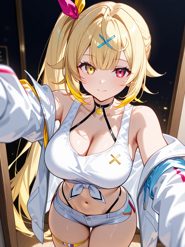 (best quality,4k,8k,highres,masterpiece:1.2),ultra-detailed,physically-based rendering,vivid colors,hdr,studio lighting,kaleidoscopic colors,sharp focus,beautiful girl, beautiful detailed eyes,beautiful detailed lips,extremely detailed eyes and face,long eyelashes,fit slim body,curvy figure,long and slender legs,busty with pointed nipples,predatory eyes,floats semi-naked in space,cosmic background,photorealistic,science fiction,glowing galaxy
