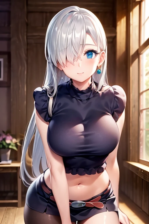 (((masterpiece))), ShizukaMikazuki, One Girl, alone, View your audience, Long Hair, Gray Hair, Long sleeve, Cleavage, (Huge breasts),clavicle, Mature Body,Big Ass,Glamorous Body,Trained abdominal muscles,Make your face a little smaller,Make your breasts bigger,tall,Blushing,Sexy black micro bikini,nude,Exposed nipples,Exposed Pussy,Pie Ponytail,Sweat all over,Choker with charm,Earrings,cry,Detailed expression of fingers,Embarrassed expression,smile,blue eyes,Bed with night view,look at the camera,Bring your face closer to the camera,Take the photo at an angle,Hold your chest with both arms