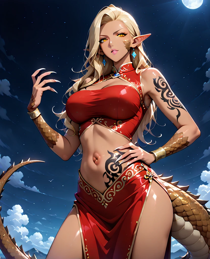 1Man girl、top-quality、超A high resolution、Raw photo、(Authentic skin texture:1.3)、large full breasts、Colossal tits、Wavy blonde hair、Picture-perfect face、Professional artwork、((Perfect female body))、Beautiful expression、beauitful face、Seductive look、beautidful eyes、thighs thighs thighs thighs、full bodyesbian、(Random sexy poses:1.3)、Immersive atmosphere 、(red blush:0.5)、realisitic:1.3、longshot、(World Background of Fundagy、Mythical world background、Chinese Animation World Background:1.3)、(Girl is playing outside with dragon、A dragon is protecting a girl、Dragon in Chinese mythology、Girl is riding a dragon、The entire dragon is displayed:1.2)、Girl is wearing a peach-colored maiden rope