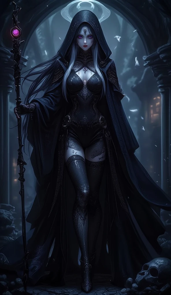 [Detailed illustrations, art based on extremely ideal anatomy, very detailed and detailed drawings, slow and delicate lines, realistic texture expression],((Color tressed main lines)),(Artwork with outstanding craftsmanship),(Midnight ruins (Background of a stone castle leaking in moonlight)) Full Moon,Vampire Girl Japanese Beauty ((Beautiful but sick face, sunken eyes)) Skinny 13 years old (delicate and bony figure) Bare feet (((straight cropped bangs)) Fine beautiful straight long hair (black cat),(Beautiful skin shining on the moon (pale skin)),Cloak of darkness (ribbon lace embroidery),(ephemeral melancholy)) (Moonlight))) Gravure (Sedentary) ((Tindall effect)),((Dark fantasy)),((Fine and beautiful skin expression ( Transparency))),((Clear gaze)),((Perfect eye details (Beautifully drawn pupils))),(Beautiful perfect face (Realistic face details)),((Beautiful hair details)),(Proportioned and perfect proportions)),(High-level built design,((Advanced structural understanding of materials)),Ideal color coordination),((Artistic decoration)) ((High-density detail)),((Detail,High definition)),[(Ultra-precision detail),((Multilayer texture)),HighQuality,High Resolution],((Accurate simulation of light-material interaction, understanding of air flow,Mechanically correct representation)),(((Visual art with narrative)).