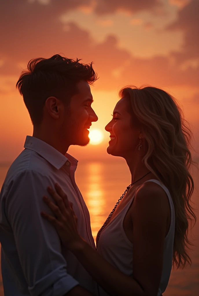 We could use a picture of a happy couple enjoying a romantic moment, perhaps with a sunset in the background to convey a warm and romantic feeling. We could add a subtle visual effect to symbolize the red magic, like flashes of bright light or a soft glow in the couple's environment.
The overall design of the ad could be clean and modern, With warm colors that evoke passion and love.