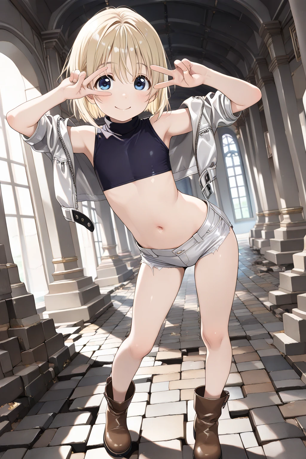 (from below:1.2),(from side:0.9), (Close-Up:0.6), highest quality、(real、photorealistic:1.4)、(RAW photo:1.2)(Curve,Model,glamor:1.5),Beautiful breasts,colour_aberration,beautiful detailed shadow,Beautiful eyes,Beautiful body,Beautiful skin,beautifull hands,(medium_breasts:1.5),1 girl in, (perky chest:1.2), (pointed chest:1.2), dark bronde hair,long hair,side ponytail,hair between eyes,bangs,Purplish brown eyes that dreamers desire, (Blonde hair) , small stature, Colossal tits, Lori, (masutepiece:1.2, Best Quality), (finely detailed beautiful eye: 1.2), (beautifull detailed face), (Best Illumination, extremely delicate and beautiful), ((Cinematic Light)), Dramatic light,Ultra Contrast、Braid a little around the ears, clavicle, red long dress、only has 5 fingers,Her pussy is visible through the see-through white thong、Wet pants、You can see inside your underwear、full of sweat、mocking look、diaper、nffsw,Arms crossed、grab the arm、Shoot from below、The angle is as seen from below.、Best Quality、Large breastuscular pussy:1.2、Pubic hair,high-level image quality、hightquality、8K,perfect hand、5 fingers、finger pin、Perfect Finger、see-through T back、Naked、noise cut、bullet hand、Her hair color should have been a brighter brown,The skirt part is also carefully expressed,brown skirt、the skirt is floating in the wind:1.3、see-through purple panties、Pubic hair majority,(with sparkling eyes and a contagious smile),her thin pubic hair:1.2, looking at viewer