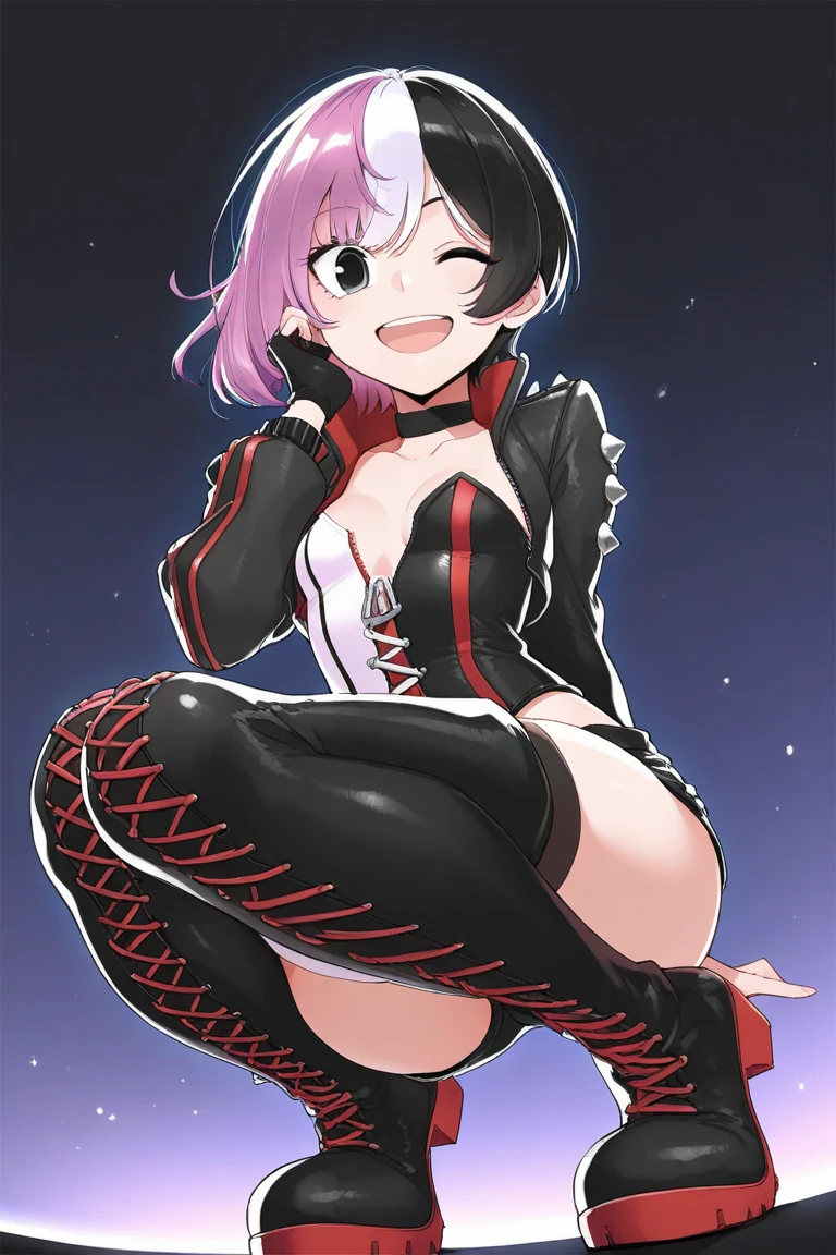 Vulgar smile、Ultra-detailed illustrations、Ultra-precise expression、masterpiece、Highest quality、ultra High resolution、High resolution、Hiromitsu Takeda Style、White background、Simple Background、One girl、solo、Mash Kyrielight、light purple hair,short hair,hair over one eyes、Rider Suit、purple heel boots、Purple eyes、Open your mouth、Large Breasts、Big Breasts、Erect nipples、Choker of Hearts、White Breath、Sweat、Glowing Skin、shiny skin、Front angle、View your viewers、Raise one leg、