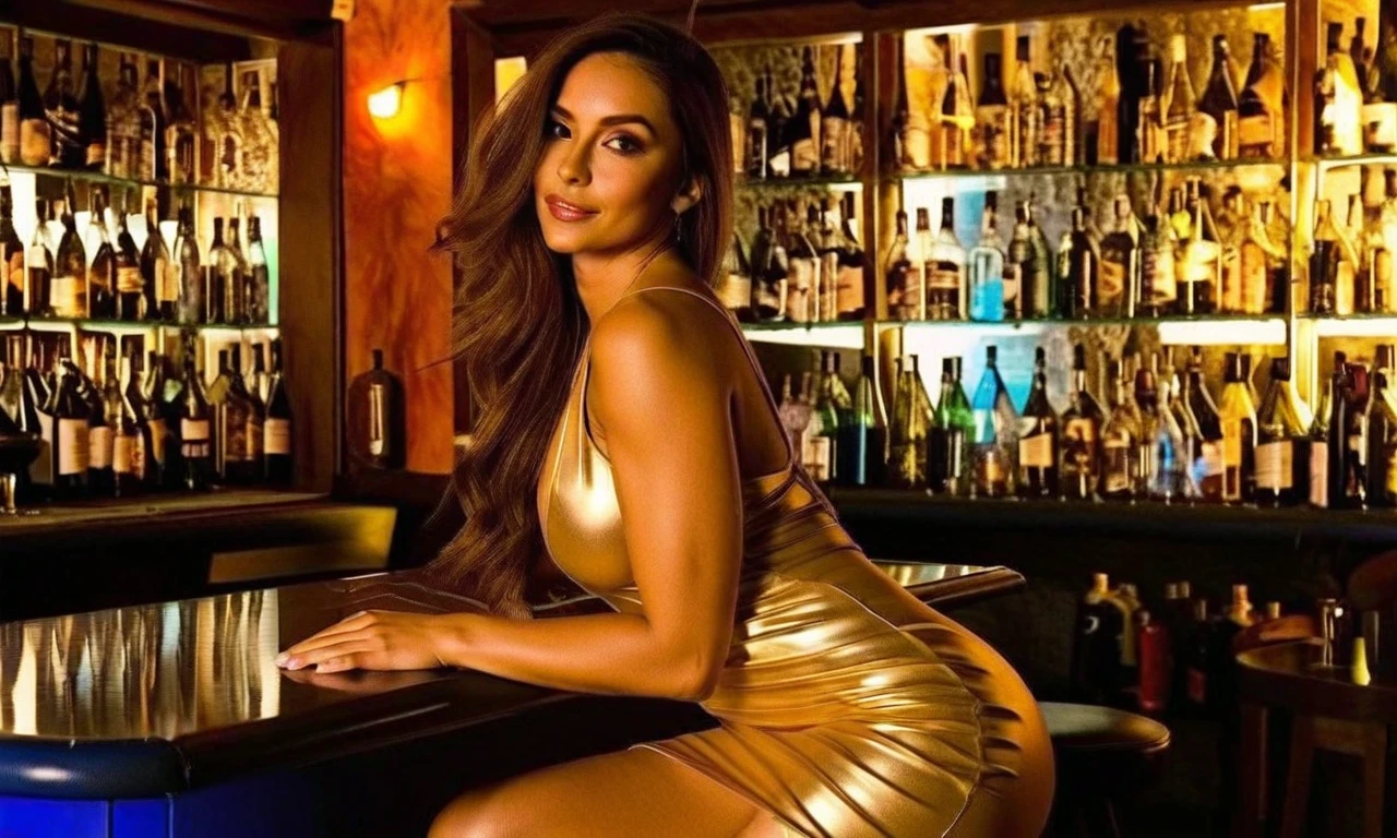 jennifer lopez, beautiful, seductive, going to a bar, holding a glass of wine, sharp makeup