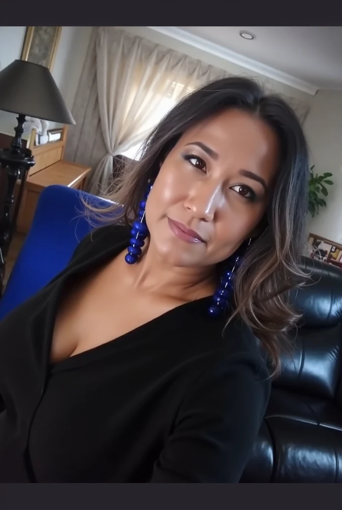 Guatemalan, 48yo, orgasm face, full body in frame, pov low, towering inclined over the viewer, sensual Milf nude looking at me, looking dow at the viewer, eye contact, flirting with the camera