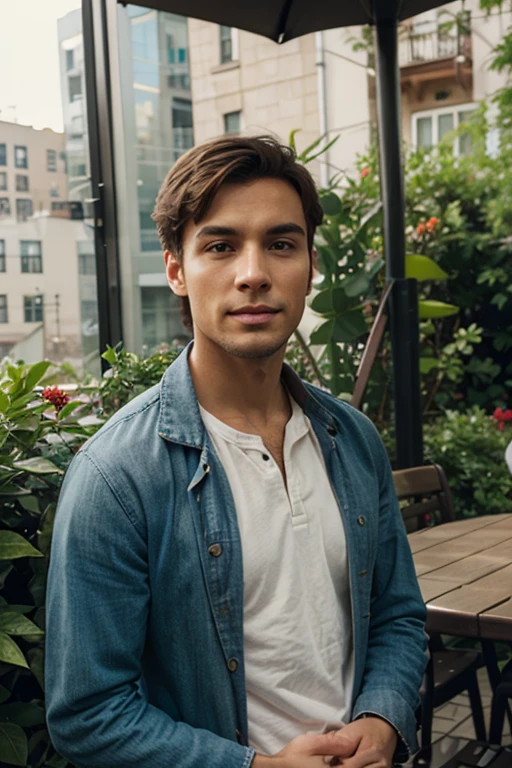 A male model wear check shirt for party'