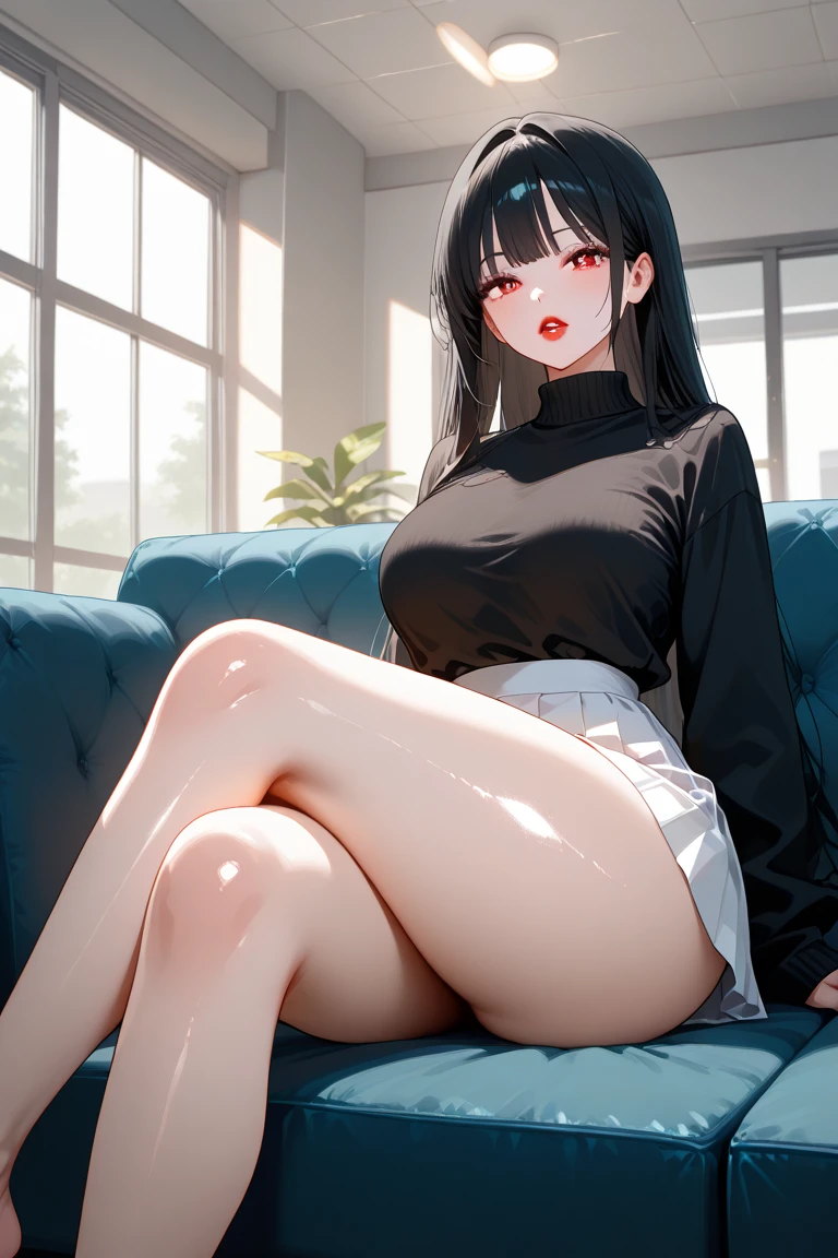 ultra - detailed, A high resolution, (actual, realistically 1.4),best quality,8K,フォトリアリスティック,cute big breasts,black hair color hair,pretty eyes,short minidress,(White high-cut swimsuit),look at a camera,Smooth skin,Lift up the perineum,Protruding ,(spread their legs),(Perfectly detailed hands),(Wet with)
