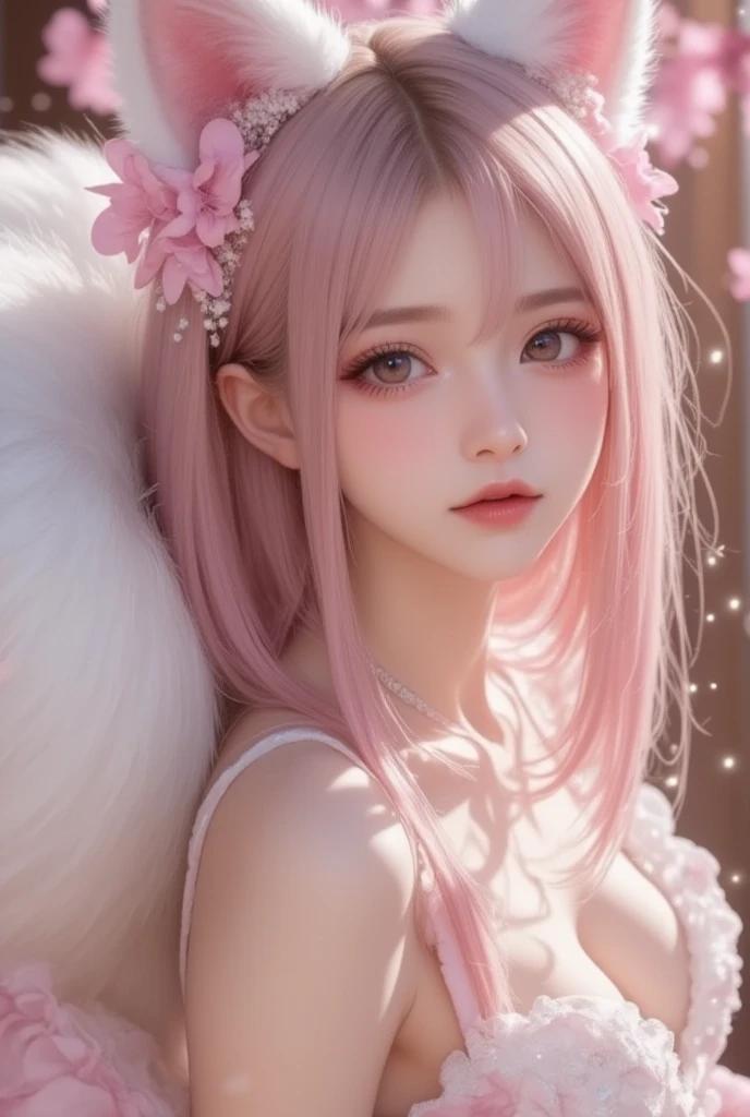 Cute sexy girl, Pink Hair, Bunny Girl, Surreal, Detailed lighting, Japanese cartoons, have
