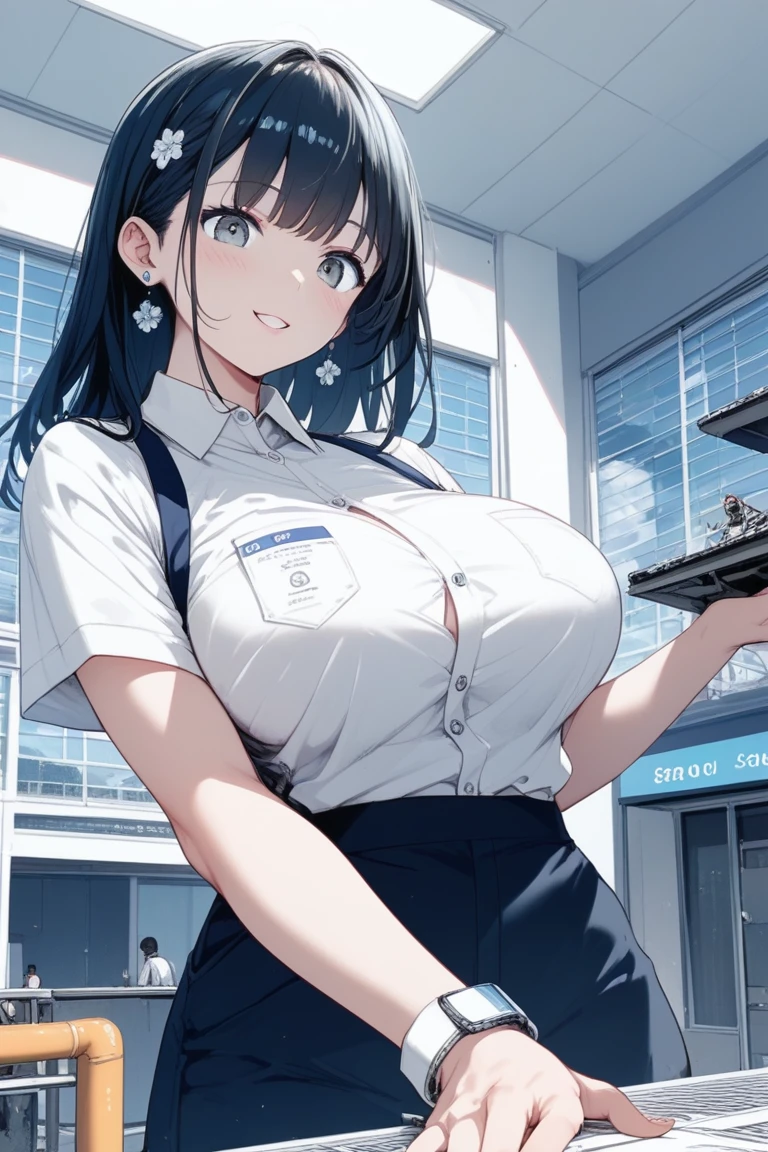 ((1 female, 40 years old)), ((Nurse cap and short nurse uniform)), masterpiece, ((Big Breasts)), (Big Hips), (Sexy pose), (very tanned and shiny skin), (Skin dents), photoRealistic, Realistic, alone, photoRealistic, Highest quality, Ultra-high resolution, Yura S, Outdoor, colorful, Lips parted, Daytime setting, beautiful, masterpiece, Highest quality, Very detailedな顔, Perfect lighting, Ultra-high resolution, Very detailed, (background: hospital)