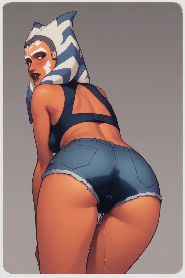 score_9_up, score_8_up, score_7_up, 1girl, solo, mature female, ((Hera Syndulla)),(( twi’lek race))(((green skin color))), long horns, blue eyes, pink lips, parted lips, fit slim body, ((perfect medium erected breast)), (((brown jacket, nude tits, brown tight thong))), (((Cyberpunk interior, living room, with neon lights))), perfect model body, wide hips, pumped up ass, (((standing on all fours and licking penis in the bed)))(((licking penis by her tongue)))(((penis in her mouth)))(((tongue touching penis)))(((POV)))