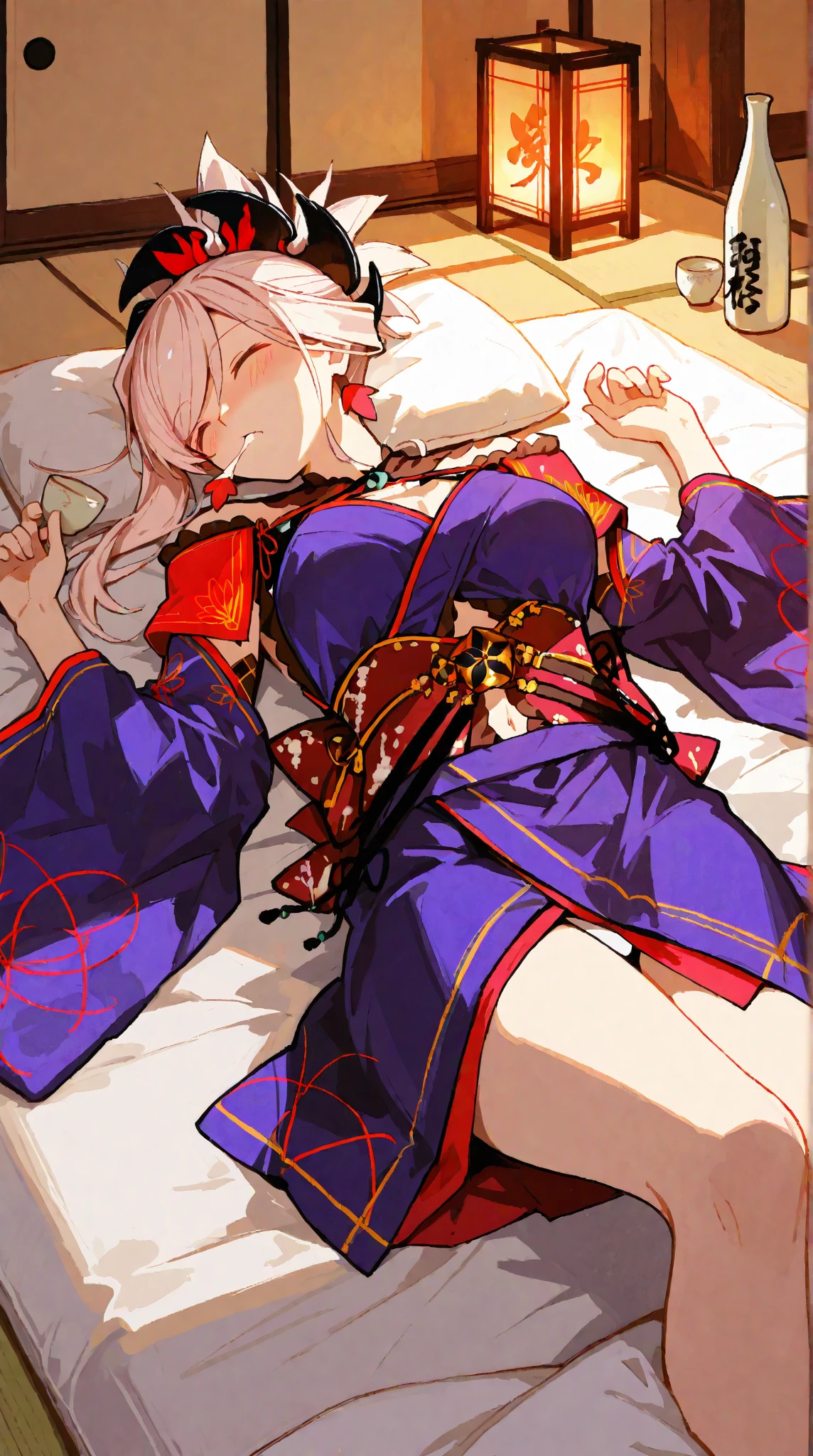(masterpiece,Highest Resolution,4K High Resolution,Crisp image quality)Pussy juice,,(Ultra HD,Detailed Hair,(Sex camera footage,Silver Hair,kimono,(Intense pussy pounding sex)(Aphrodisiac delights,:1.5)Used syringes,Thrust with a thick dick