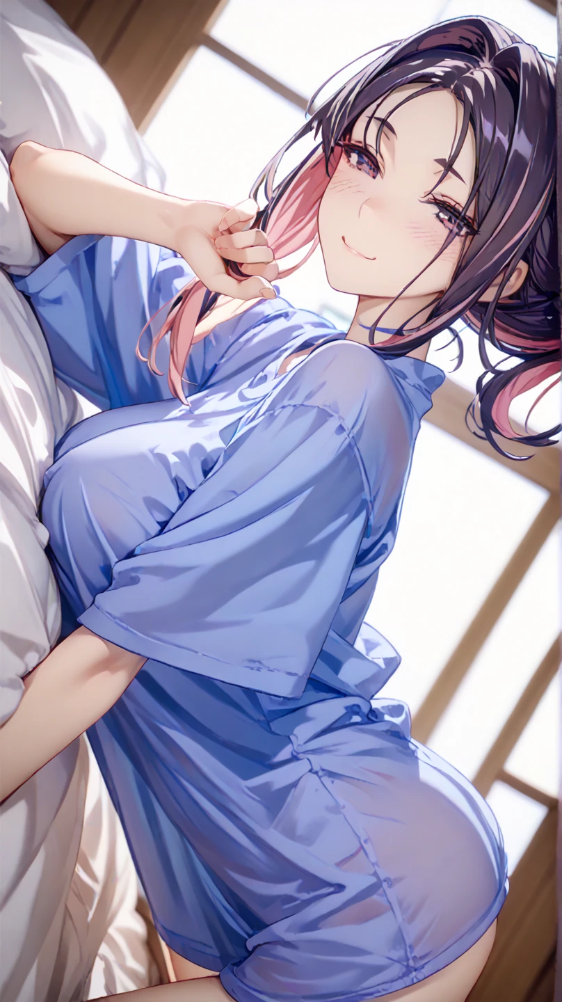 (couple), girl and boy, 1boy, ((boy with green eyes, short black curly hair)), 1girl, ((girl with red eyes, vibrant pink long hair)), intimate, rich in detail, happy expression, love, long shot, wide angle, (((masterpiece, best quality, aesthetic, heavenly)))
