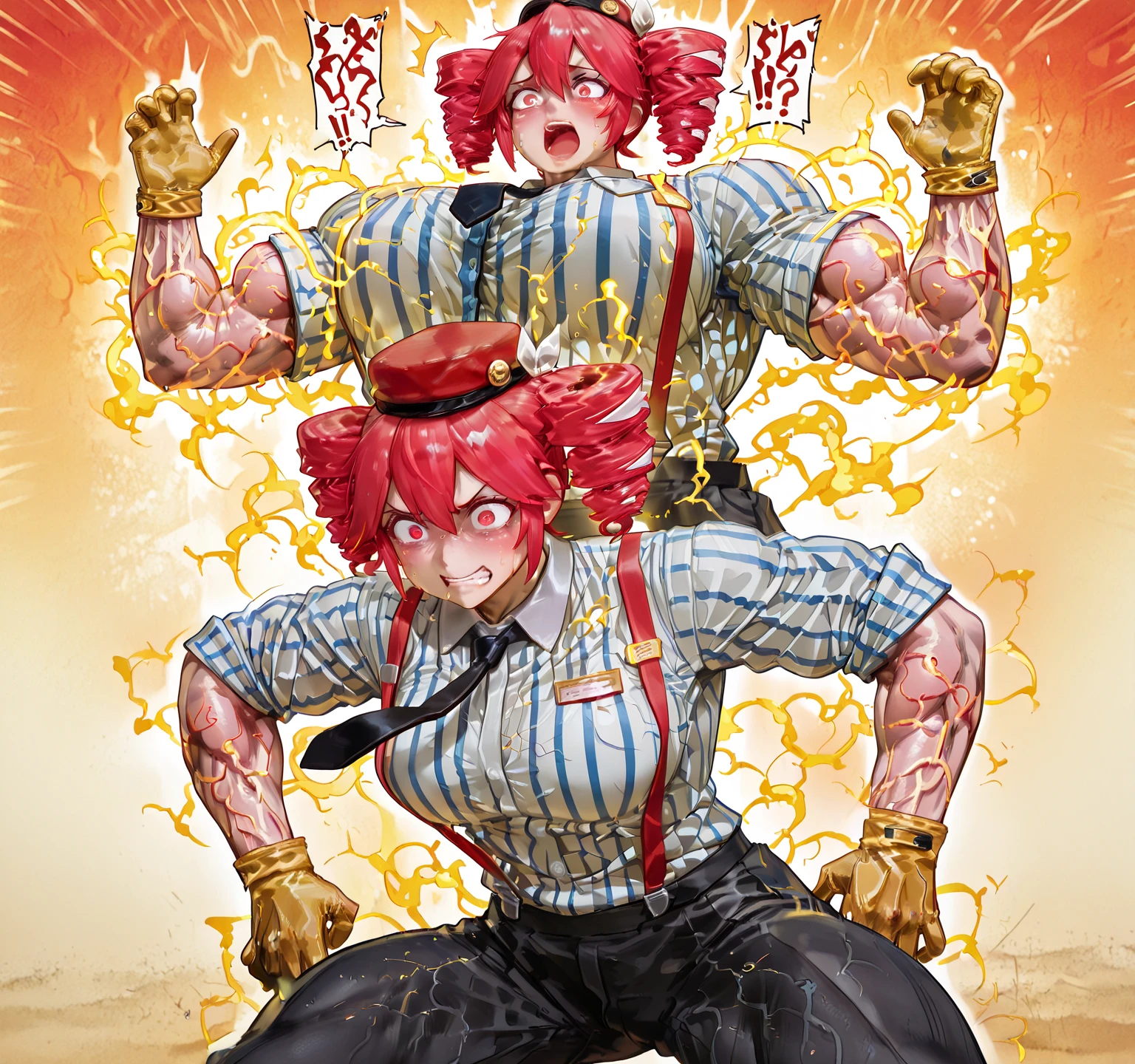 (Anime),masterpiece, best quality, ((feminine male)), multicolored hair Beautiful Art Style,lilia vanrouge,solo,1 boy, Muscular