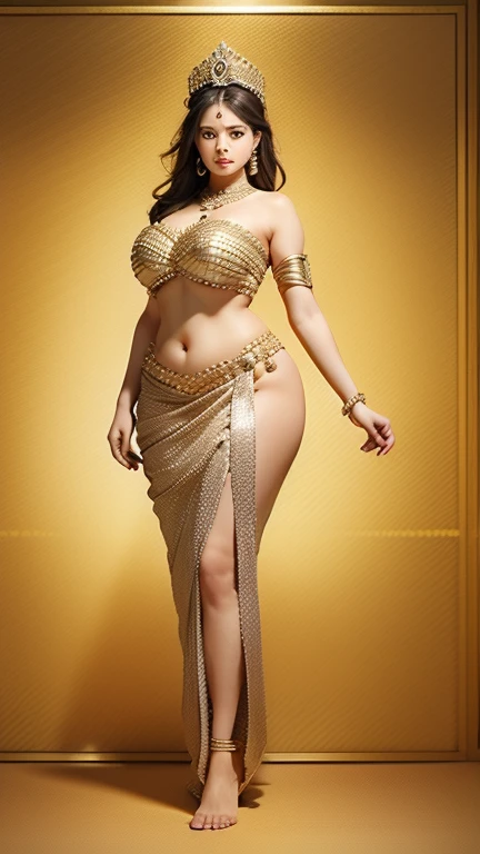 a woman standing on a stage with a medal around her neck, jayison devadas style, perfect face template, belly button showing, still from alita, pretty smile, long cape, year's best award, dazzling, the mummy, whites, pleasing face, instagram, young woman in her 20s, beautiful curvy female, suki