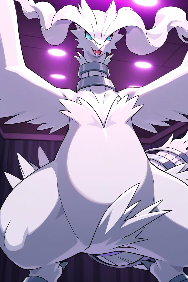 fox0808 (style), ((masterpiece)), ((8k quality)), (no watermark), stolas, male, looking at viewer, one hand on hip, detailed alley, (solo:1.4), sleek, shiny slime suit, goo, gooey, tail feathers, butt, ass,