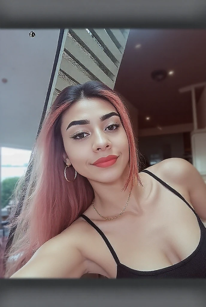 tirando foto no espelho, tirando selfie, feliz, ultra Realista, Real, perfeita, olhos perfeito, em um lindo vestido preto