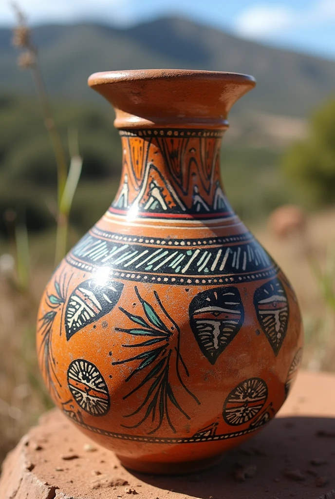 a vase, <lora:paintedpotterycd-000009:0.8>, paintedpotterycd, no humans, high quality, masterpiece, realistic, photorealistic, long-focus, outdoors, (seaside:1.2, sandbeach)